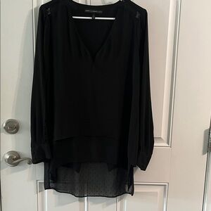 White House Black Market Black Sheer Blouse